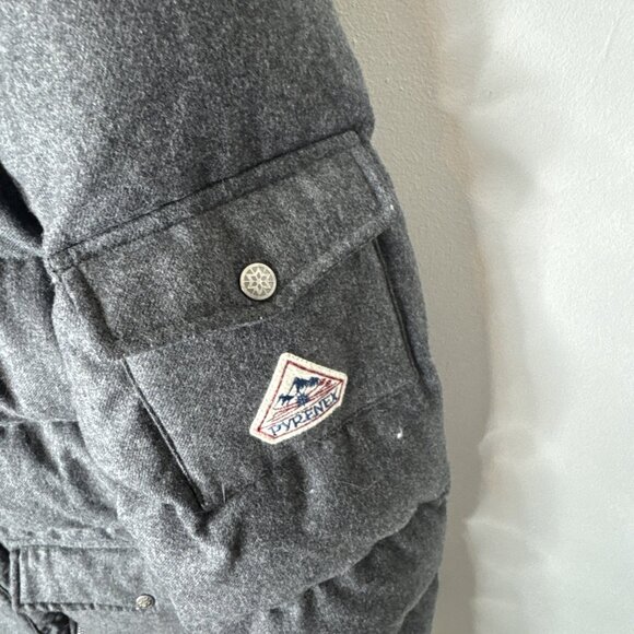 Pyrenex Heritage Down Parka Gray Wool Real Fur Trim Hood Men’s L France - Picture 2 of 9